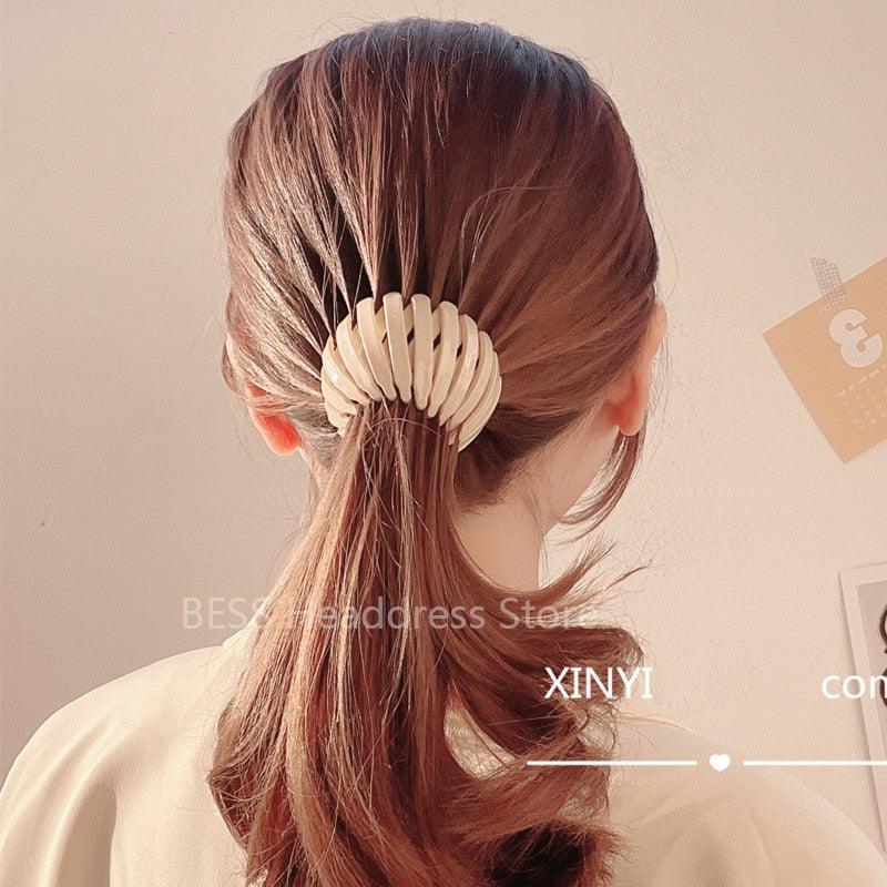 New Plastic Round Top Hairpin Claw Bun Cage Minimalist Bun Holder Cage Hair Stick Girl Hair Accessories Hair Jewelry Headwear - MyStoreLiving