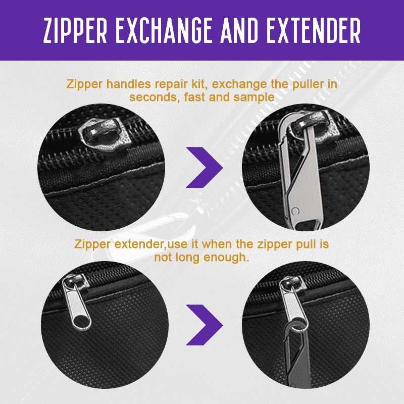 Universal Detachable Zipper Puller Head Zipper lightning Repair Kits - MY STORE LIVING