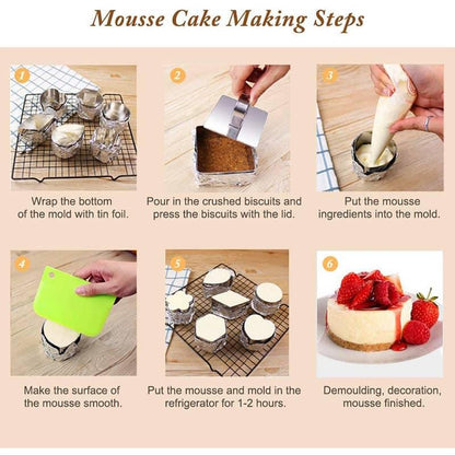 Convenient Quick Bake Mould For Salad Baking Dish Diy Bakeware Tools Cupcake Mold Salad Dessert Die Mousse Ring Cake Cheese Tool - MY STORE LIVING