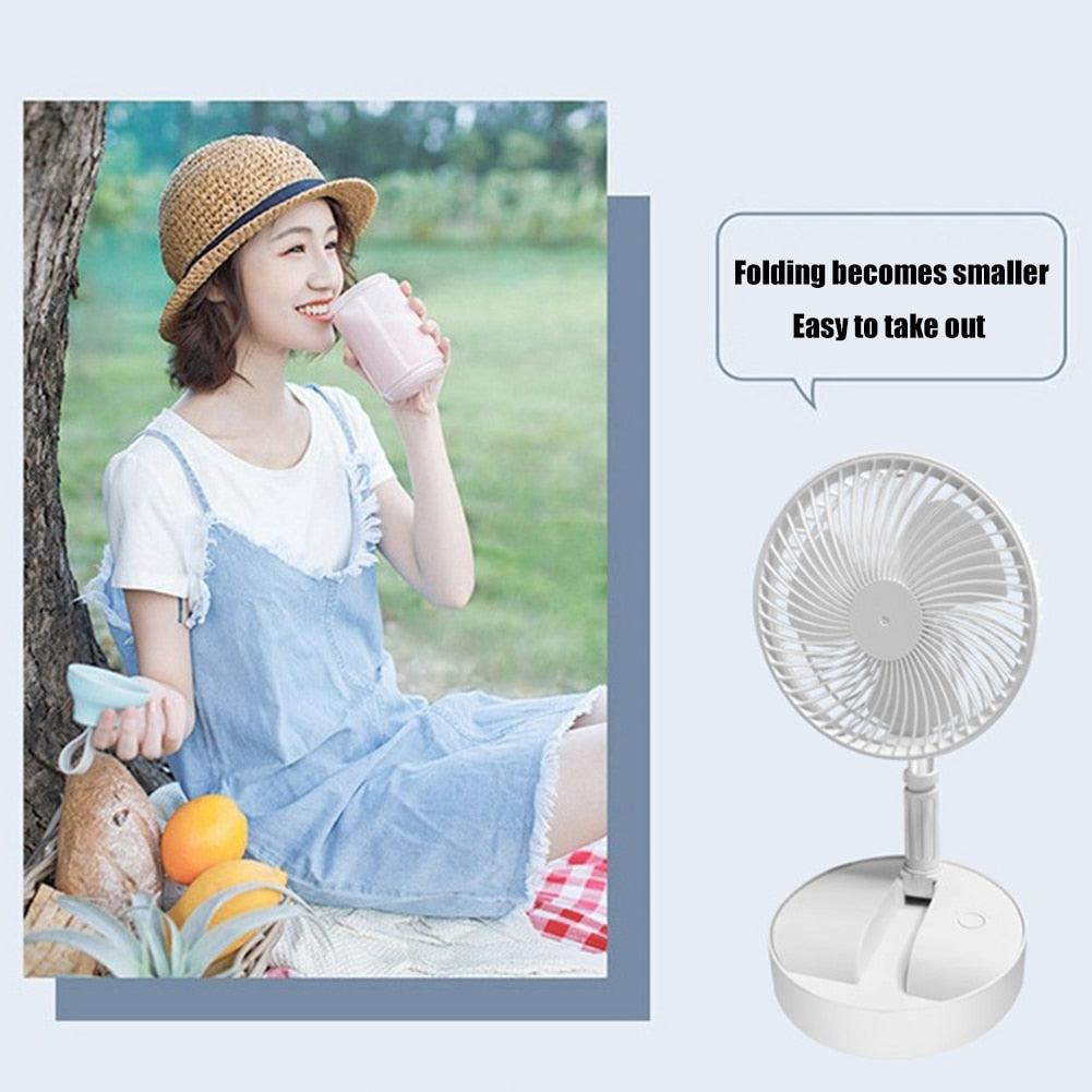 Folding Telescopic Floor Fan Summer Mute Silent Desktop Table Fan - MyStoreLiving