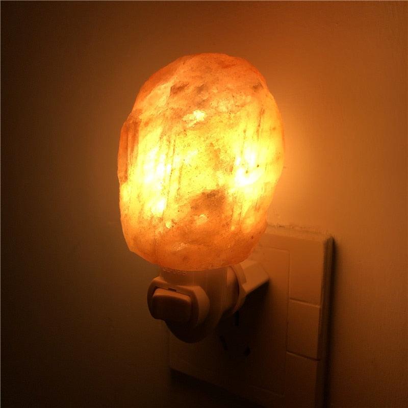 Himalayan Salt Lamp Natural Crystal Hand Carved Night Light Home Decor Air Purifying with Plug Release negative ions Warm white - MyStoreLiving