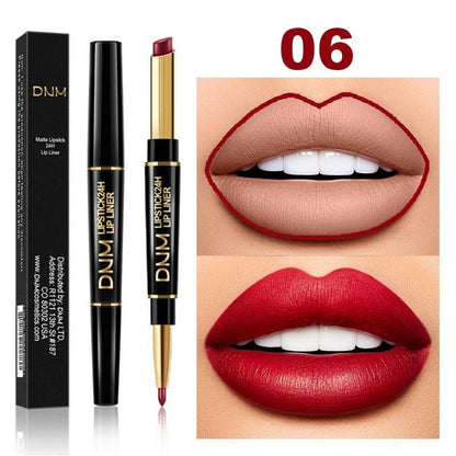 Matte Lipstick Wateproof Double Ended Long Lasting Lipstick Cosmetics Lips liner Pencil - MY STORE LIVING