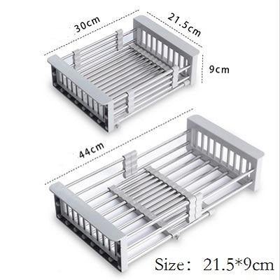 Disk drying rolling rack - Kitchen Dish Drying Rack Over Sink Roll-up Dry Drainers Stainless Steel Foldable - MY STORE LIVING