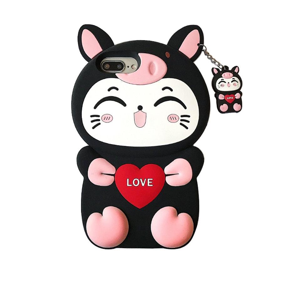 3D Luck Sweet Cat Soft Silicone Shell Case Cover Skin - MyStoreLiving