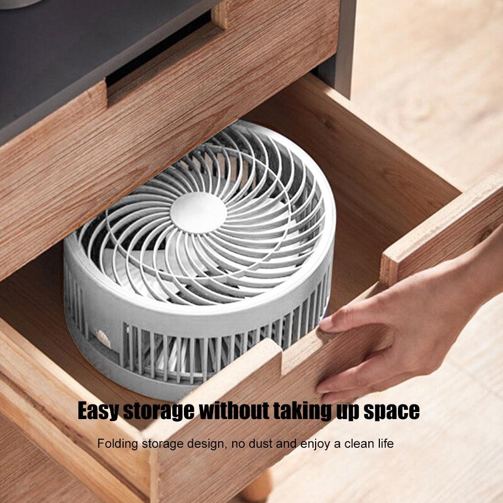 Folding Telescopic Floor Fan Summer Mute Silent Desktop Table Fan - MyStoreLiving