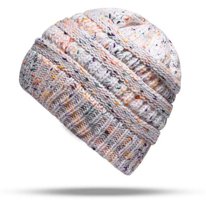 Horsetail hat Winter warm Branded Female cap hat For Women's foldable Knitted - MY STORE LIVING