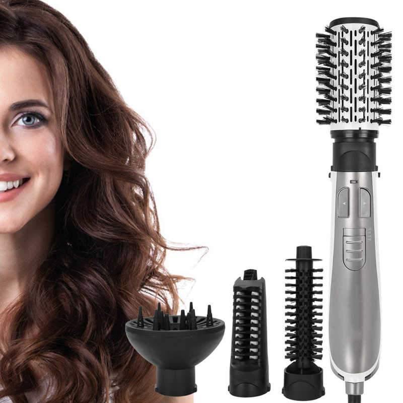 4 in 1 Hair Dryer Styler and Volumizer Hair Curler Straightener Blow Dryer Brush Rotating Blow Dryer Comb - MY STORE LIVING