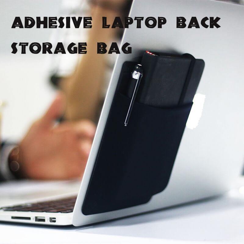 Adhesive Laptop Back Storage Bag - MY STORE LIVING