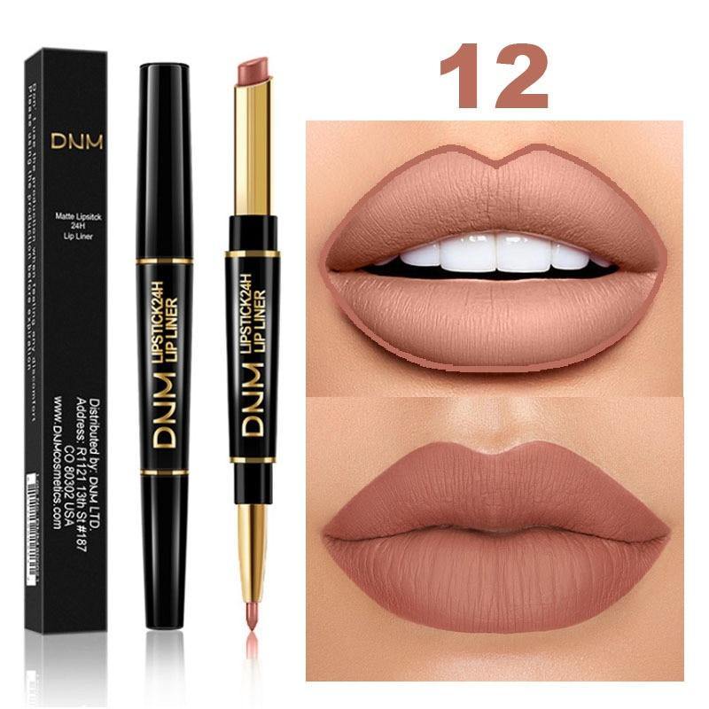 Matte Lipstick Wateproof Double Ended Long Lasting Lipstick Cosmetics Lips liner Pencil - MY STORE LIVING
