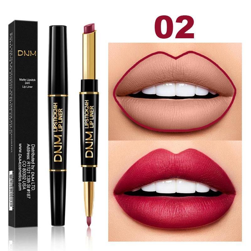 Matte Lipstick Wateproof Double Ended Long Lasting Lipstick Cosmetics Lips liner Pencil - MY STORE LIVING