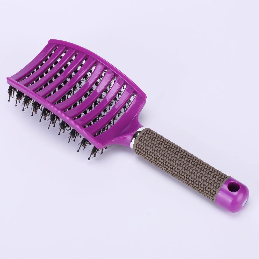 Women Detangling Nylon Bristle Brush Detangle Hairbrush Hair Scalp Massage Comb - MY STORE LIVING