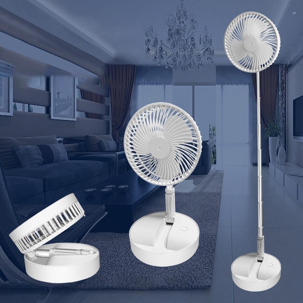 Folding Telescopic Floor Fan Summer Mute Silent Desktop Table Fan - MyStoreLiving