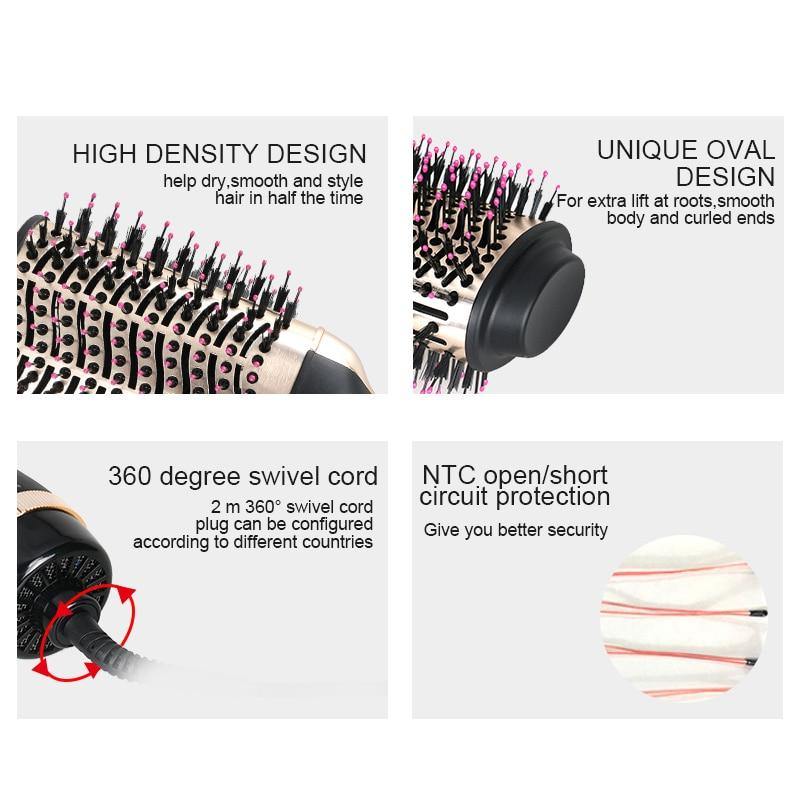 Professional One Step Hair Dryer Brush Multifunctional Hair Styling Tools Hair Straighter And Curler Blowout Dryer - MY STORE LIVING