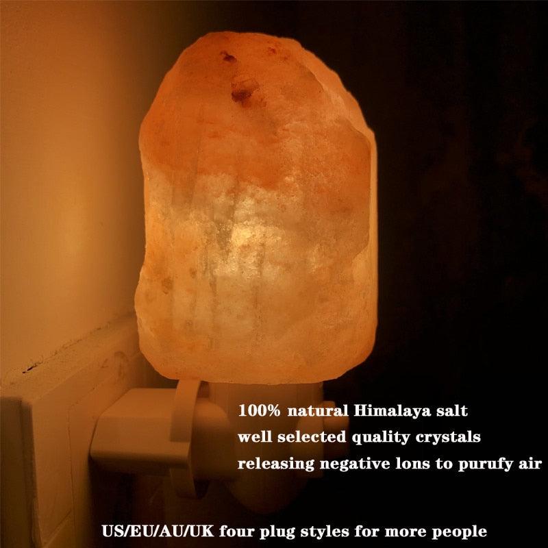 Himalayan Salt Lamp Natural Crystal Hand Carved Night Light Home Decor Air Purifying with Plug Release negative ions Warm white - MyStoreLiving