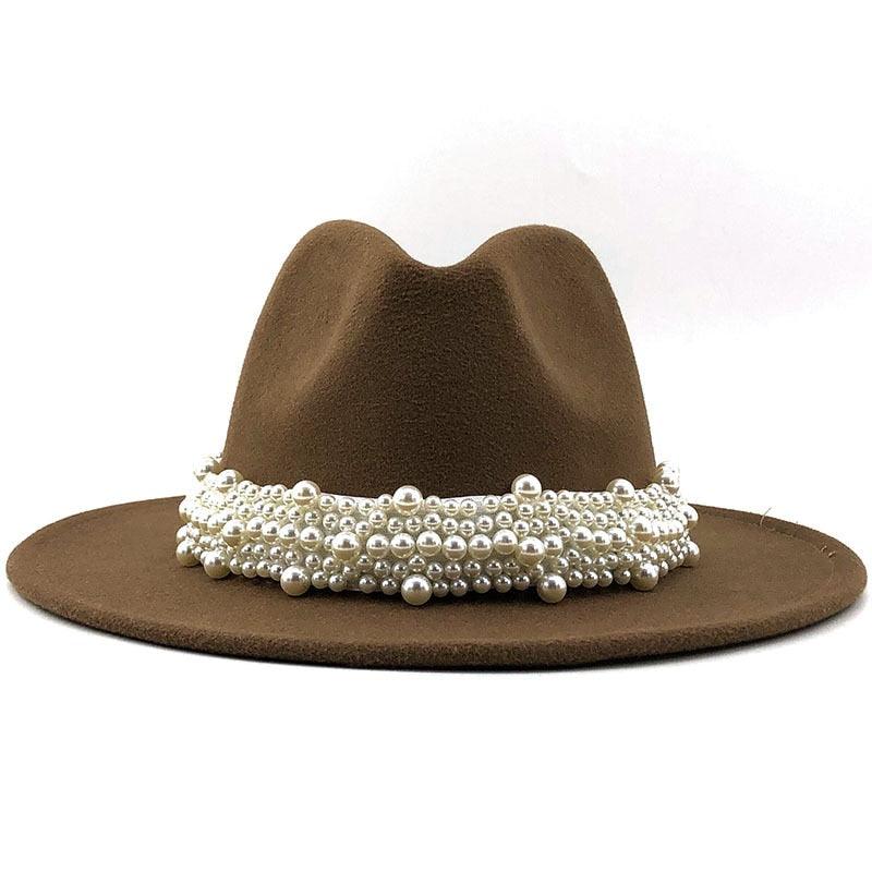 Casual Leather Pearl Ribbon Hat - MyStoreLiving