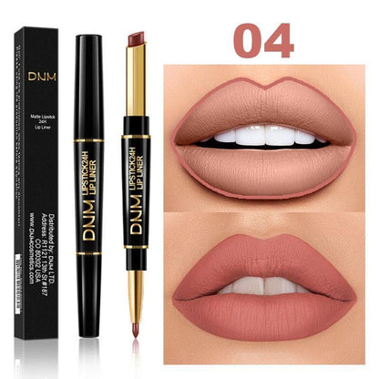 Matte Lipstick Wateproof Double Ended Long Lasting Lipstick Cosmetics Lips liner Pencil - MY STORE LIVING