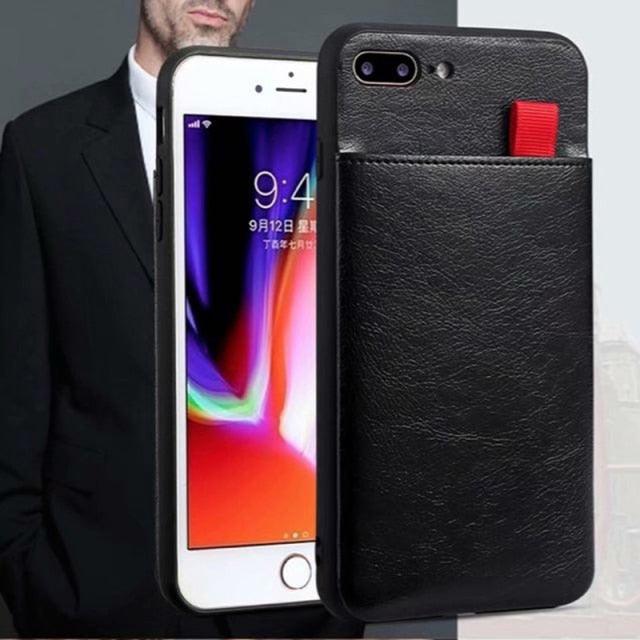 Haissky Leather Wallet Phone Case For iPhone X 6 6s 7 8 Plus Case Luxury Pull Type Card Slots Back Cover For iPhone X 10 8 Plus - MY STORE LIVING
