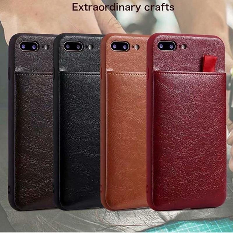 Haissky Leather Wallet Phone Case For iPhone X 6 6s 7 8 Plus Case Luxury Pull Type Card Slots Back Cover For iPhone X 10 8 Plus - MY STORE LIVING