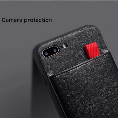 Haissky Leather Wallet Phone Case For iPhone X 6 6s 7 8 Plus Case Luxury Pull Type Card Slots Back Cover For iPhone X 10 8 Plus - MY STORE LIVING