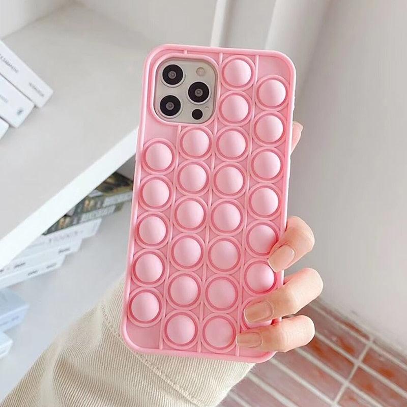 Fashion Rainbow Silicone Phone Case Reliver Stress Toys Bubble Cover - MyStoreLiving