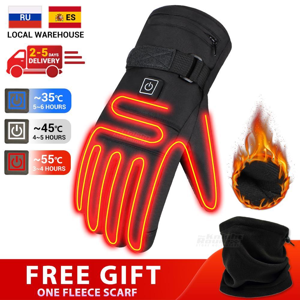 Winter Motorcycle Gloves Water-resistant Heated Gloves Motorbike Racing Riding Gloves Touch Screen Battery Powered Guantes Moto - MyStoreLiving