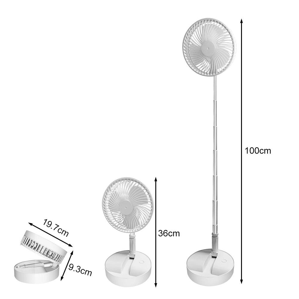 Folding Telescopic Floor Fan Summer Mute Silent Desktop Table Fan - MyStoreLiving