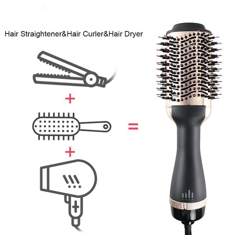 Professional One Step Hair Dryer Brush Multifunctional Hair Styling Tools Hair Straighter And Curler Blowout Dryer - MY STORE LIVING