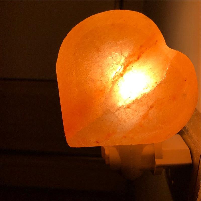 Himalayan Salt Lamp Natural Crystal Hand Carved Night Light Home Decor Air Purifying with Plug Release negative ions Warm white - MyStoreLiving