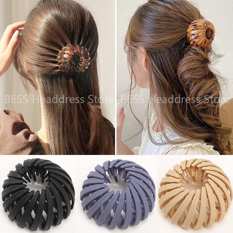 New Plastic Round Top Hairpin Claw Bun Cage Minimalist Bun Holder Cage Hair Stick Girl Hair Accessories Hair Jewelry Headwear - MyStoreLiving