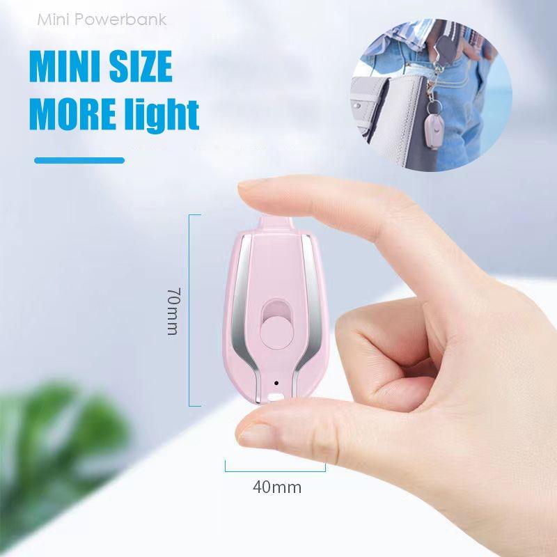 1500MAH Mini Keychains Power Bank Emergency Phone Charger Type-c Camping Outdoor - MyStoreLiving