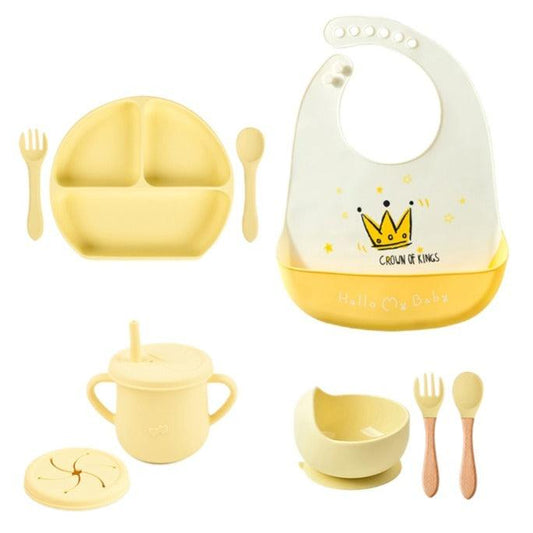 Cartoon Silicone Feeding Tableware Bib Set - MyStoreLiving