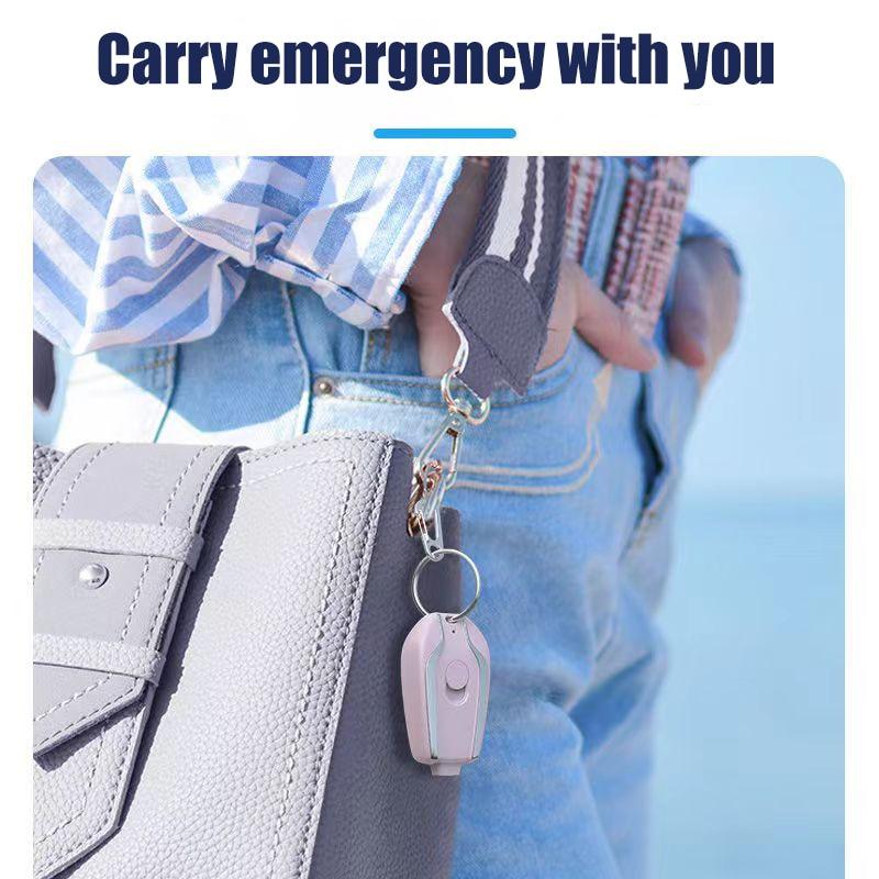 1500MAH Mini Keychains Power Bank Emergency Phone Charger Type-c Camping Outdoor - MyStoreLiving