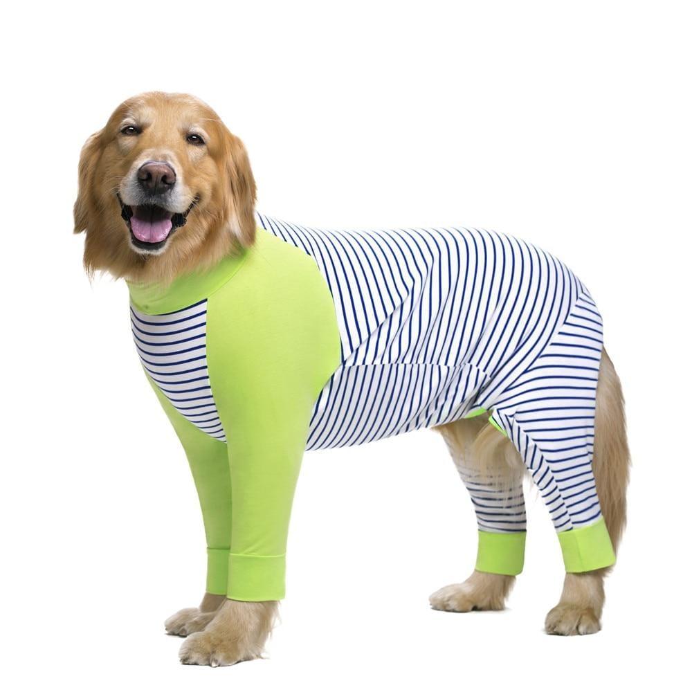 Striped Large dog Clothes Pajamas - MyStoreLiving