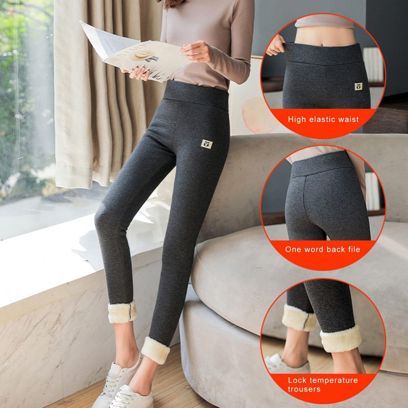 Comfortable High Stretch Slim Pencil Pant Hold Cozy Wool Leggings - MY STORE LIVING