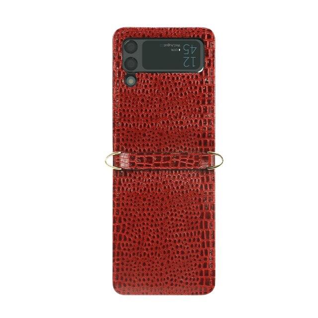 Crocodile Grain Leather Messenger Bag Zipper Card Leather - MyStoreLiving