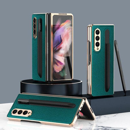 Anti-Fall Case For Samsung Galaxy Z Fold 3 Case Luxury Shockproof Cover With Pencil Bag - MyStoreLiving